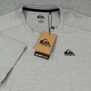 Quiksilver Mens DryFlight Performance T-Shirt Quarry Gray M Tech Tee Wicking NWT